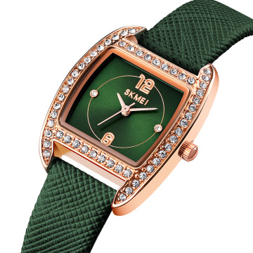 SKMEI 1770 reloj vintage cuero niñas mujer relojes de cuarzo